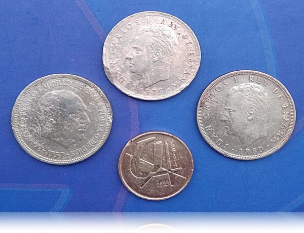 Spain 5 pesetas 4 different years - Rare Collection - Image 3