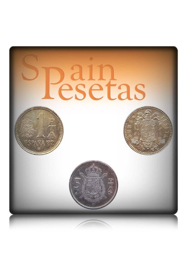Spain Rare Pesetas Collection Coins - 3 Coins