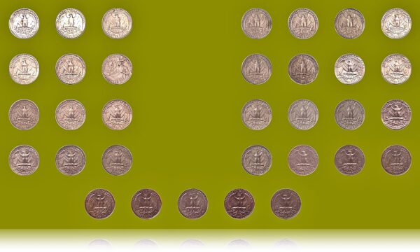 USA Quarter Dollar coins 1965 to 1998 including very rare years- 33 full set Extremely rare collection (1975 no issue) - Image 2