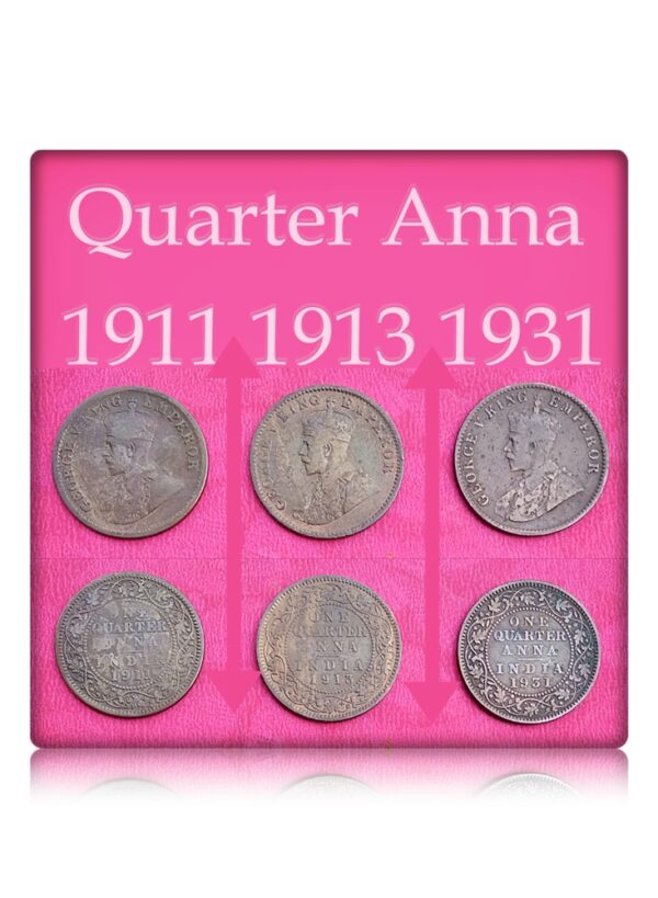 1911 1913 1931 British India 1/4 Quarter Anna Coins King George V - Best Buy