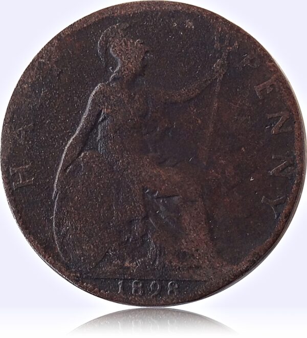 1898 Half Penny Great Britain Old Coin - Worth Buy - Image 3