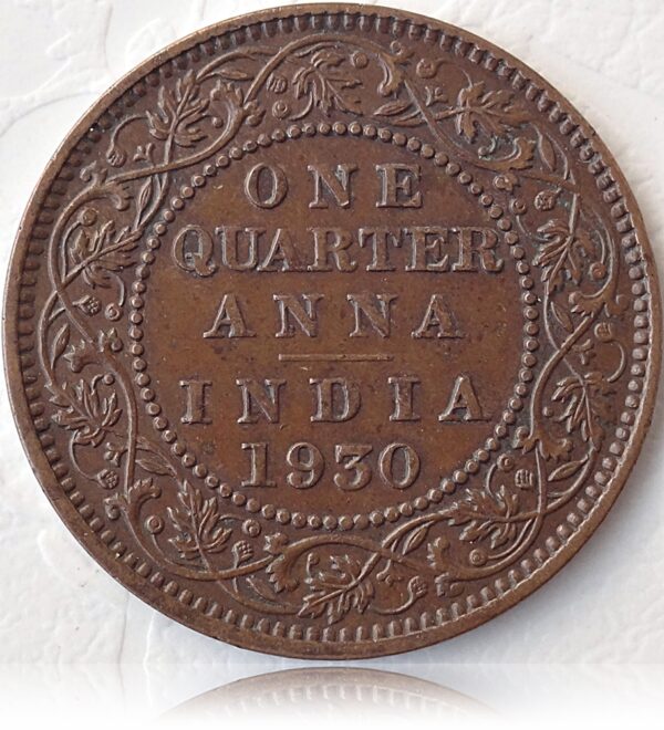1930 British India 1/4 Quarter Anna King George V Best Buy - Image 3