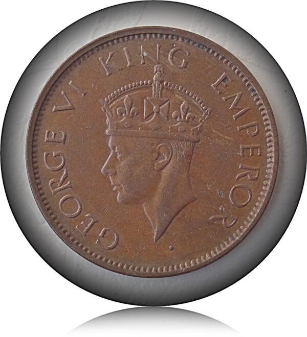 1942 1/4 Quarter Anna King George VI British India Bombay Mint - Best Buy - Image 2