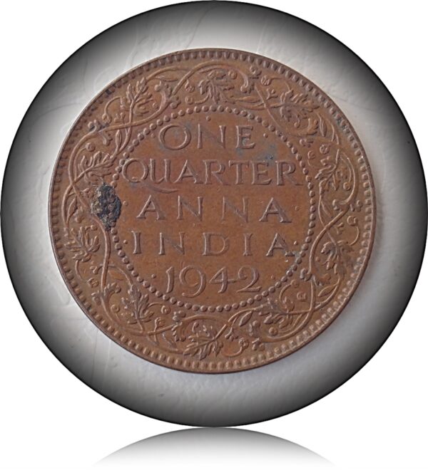 1942 1/4 Quarter Anna King George VI British India Bombay Mint - Best Buy - Image 3