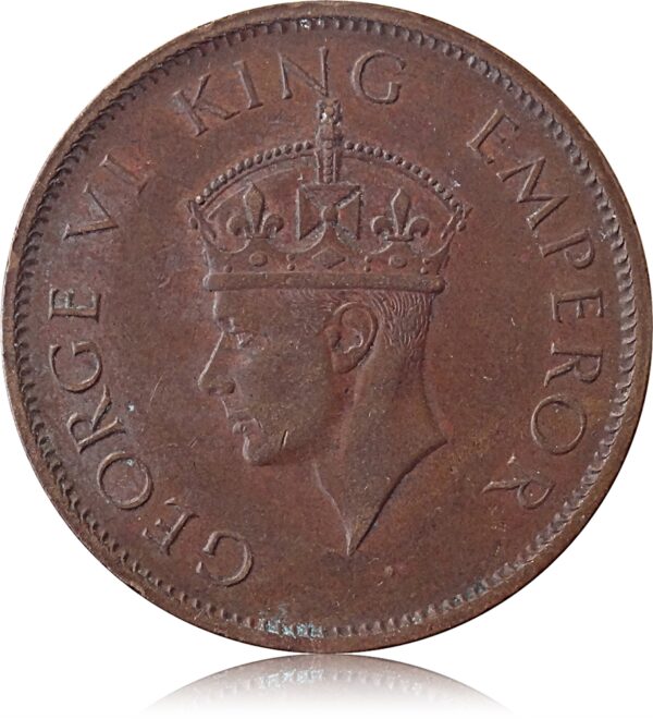 1942 British India 1/4 Quarter Anna King George VI Calcutta Mint- Best Buy - Image 2