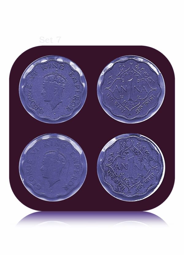 1947 British India 1 Anna King George VI 2 COINS - Best buy online