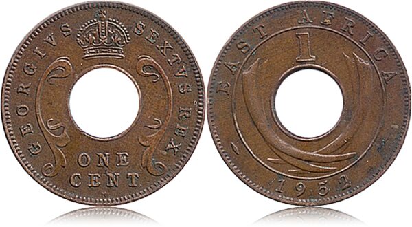 1952 1 cent East Africa coin - worth collecting - Image 2