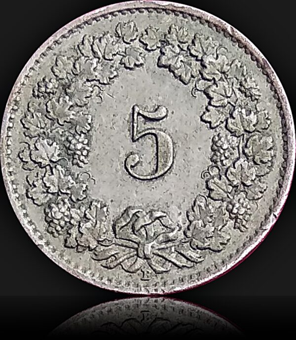 Very extremely rare Switzerland 5 rappen coin 1957 with high grade - Best Buy - Image 2
