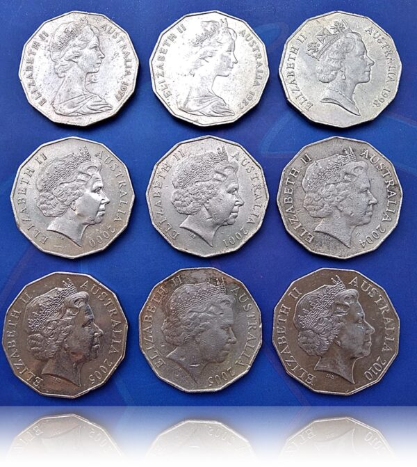 Australia 50 Cents commemorative coins set of 9 lot Very rare and Hard collection - Image 3