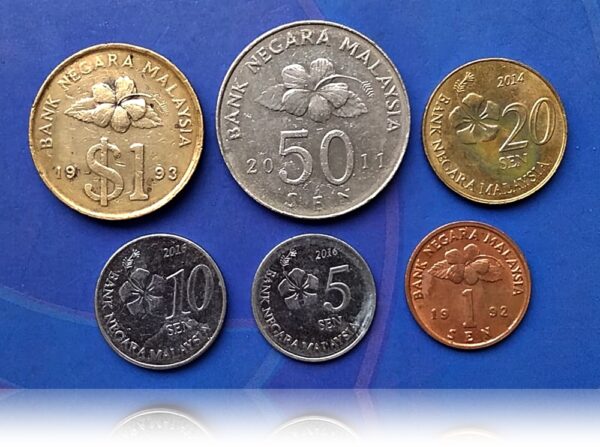 Malaysia Sen 1,5,10,20,50 sen and 1 Ringgit Dollar full set currency coins - Image 2