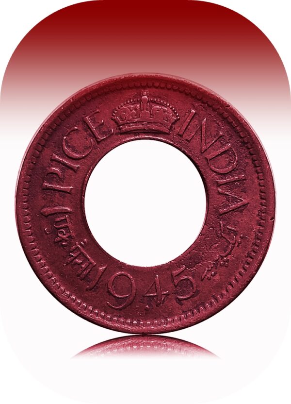 1945 1 Pice Hole Coin British India King George VI best buy - Worth Collecting