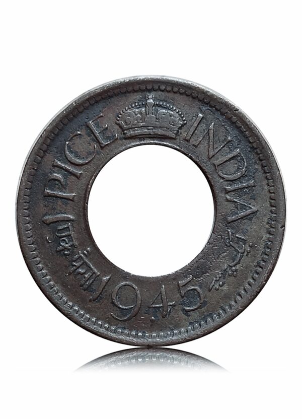 1945 1 Pice Hole Coin British India King George VI best buy - Worth Collecting - Image 2
