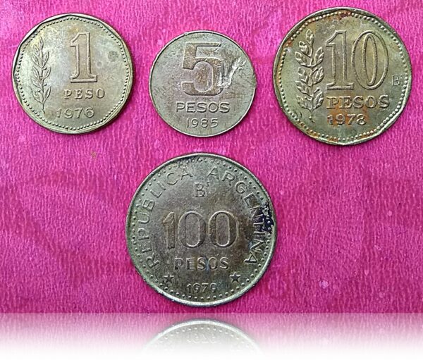 Argentina coins 1,5,10,100 peso golden brass cute collection Extremely Rare - Best Buy - Image 2