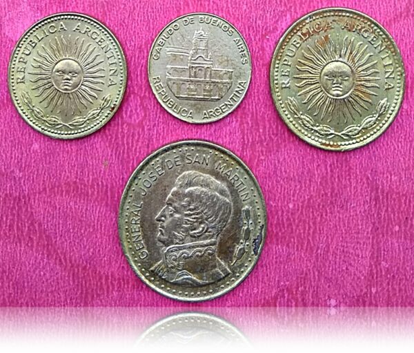 Argentina coins 1,5,10,100 peso golden brass cute collection Extremely Rare - Best Buy - Image 3