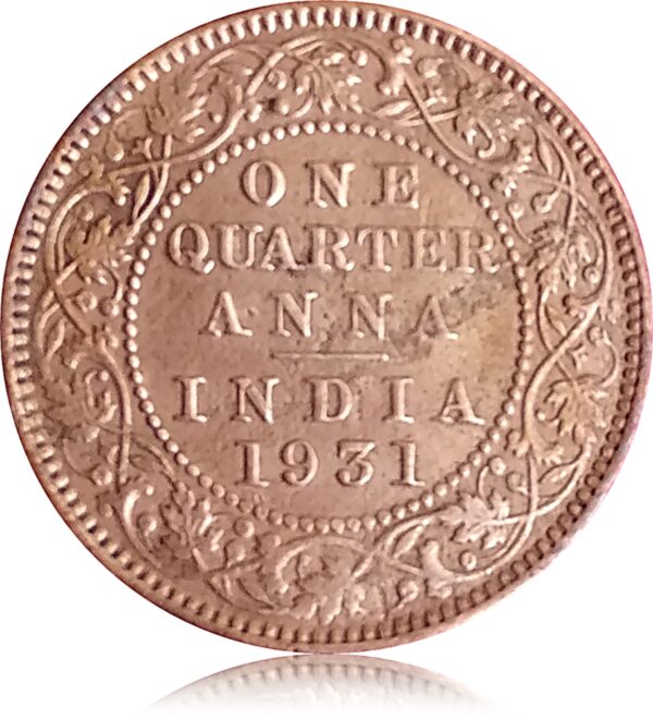1931 1/4 One Quarter Anna British India King George V High grade Coin - Best buy - Image 3