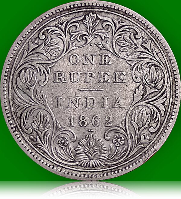 1862 1 Rupee 1 by 2 Dot Class Coin silver Queen Victoria Collection - best to the Royals - Worth Keeping - Image 3
