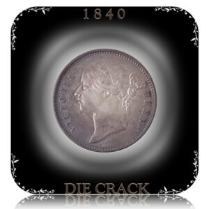 1840 1 Rupee Victoria Queen East India Die Carck Collection W.W. raised