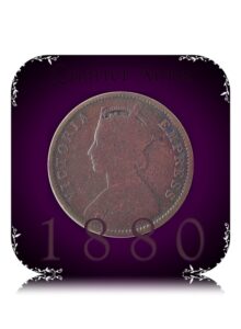 1880 Quarter Anna Victoria Empress Copper Coin