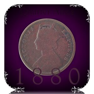 1880 Quarter Anna Victoria Empress Copper Coin