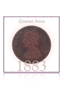 1883 Quarter Anna Queen Victoria Empress Coin