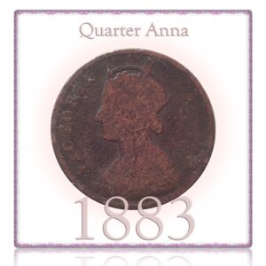 1883 Quarter Anna Queen Victoria Empress Coin