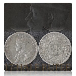 1917 Half Rupee GeorgeV King Emperor Bombay Mint