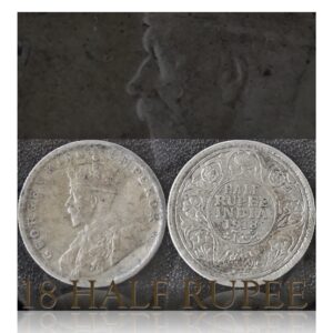 1918 Half Rupee George V King Emperor Bombay Mint Coin