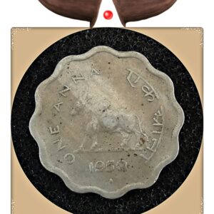1950 1 One Anna Bull Coin