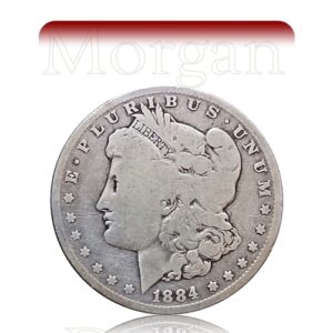 USA silver Morgan dollar 1884 Philadelphia mint ( no mint mark) scarce year..