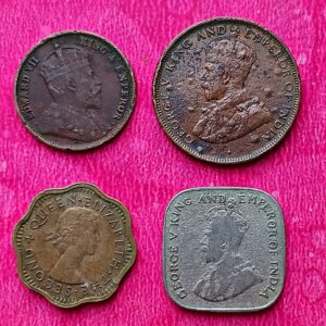 Ceylon Extremely Rare & Valuable Coins Half cent, 1,2,5 cents. 4 coins set