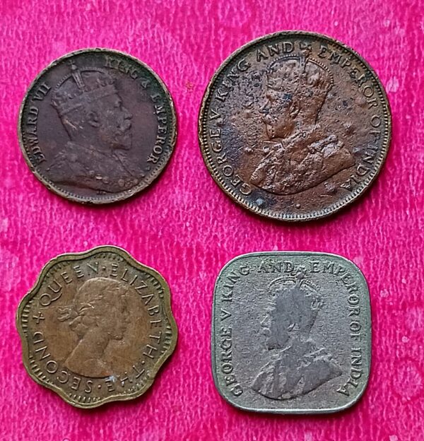 Ceylon Extremely Rare & Valuable Coins Half cent, 1,2,5 cents. 4 coins set