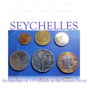 Seychelles 1,10,25 cents and 1,5,10 Rupees coins set of 6