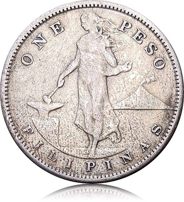 1907 Filipinas One Peso Silver Coin