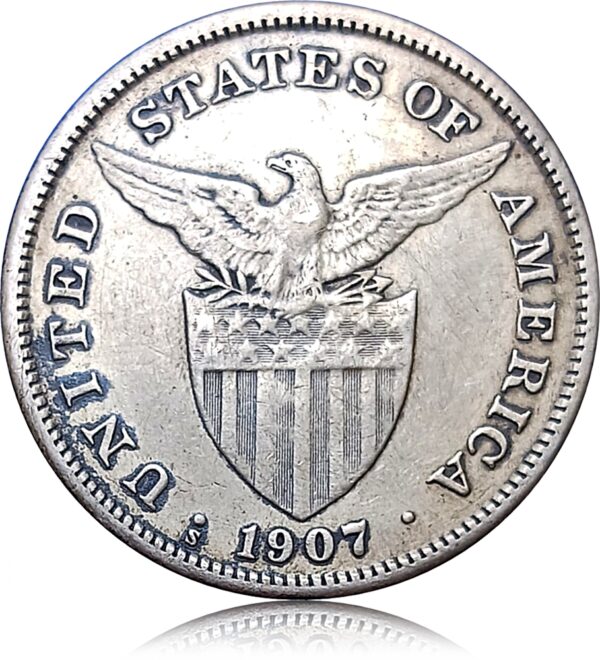 1907 Filipinas Peso Silver Coin
