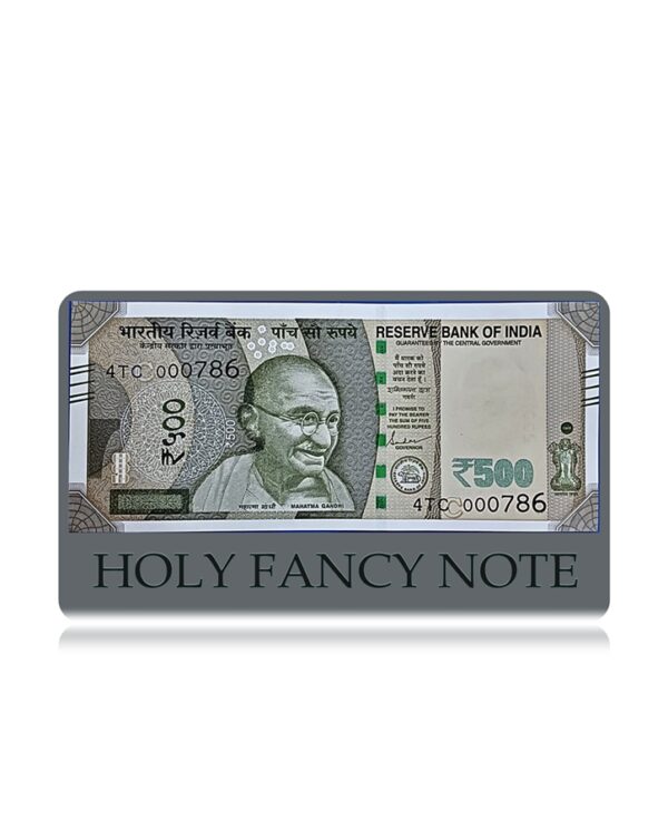 2022 500 Rupee UNC note with Holy Fancy Number