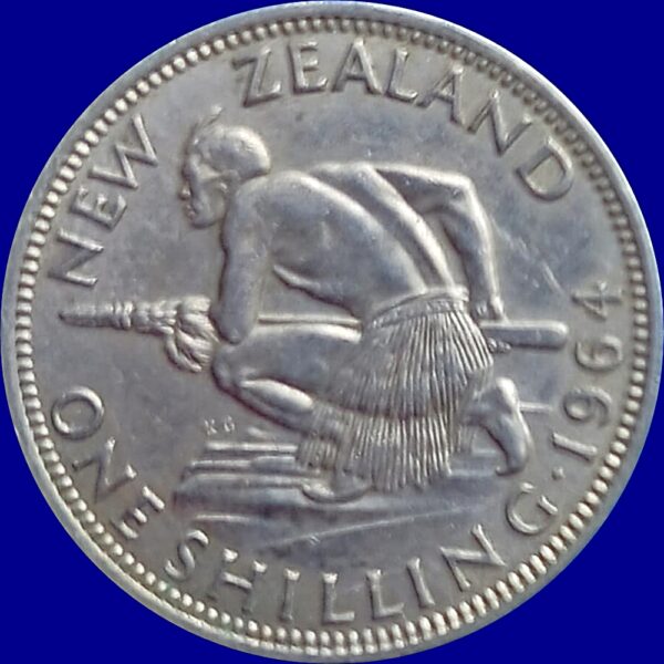 1964 New Zealand 1 Shilling Queen Elizabeth