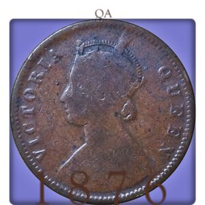 1876 Quarter Anna Coin Victoria Queen