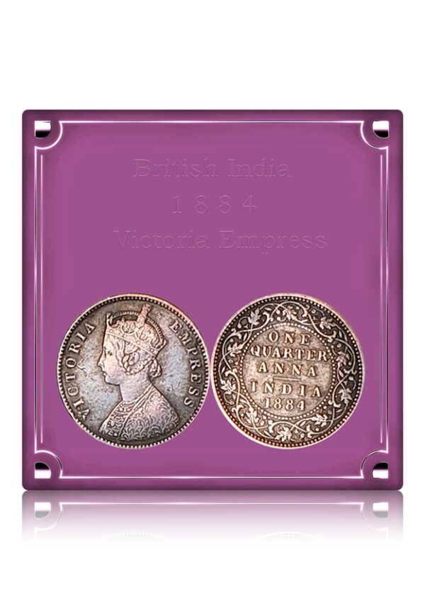 1884 Quarter Anna Victoria Empress coin