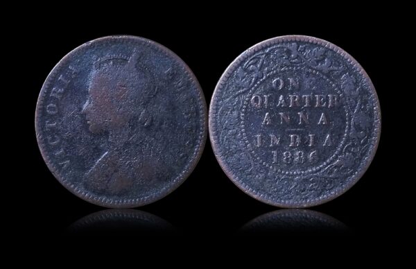 1886 Quarter Anna Coin British India Victoria Empress
