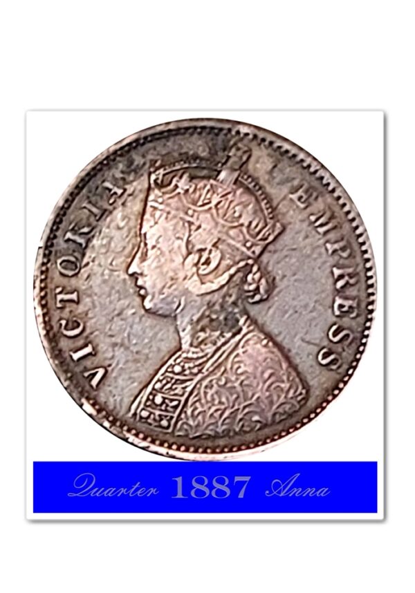 1887 Quarter Anna Victoria Empress Coin
