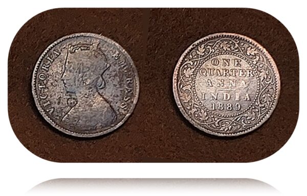 1889 Quarter Anna Victoria Empress Coin