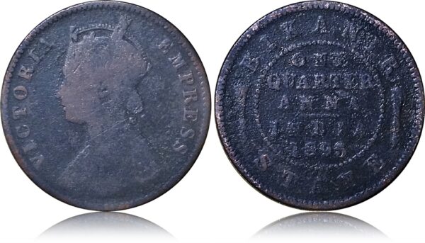 1895 Bikaner Quarter Anna Victoria Empress