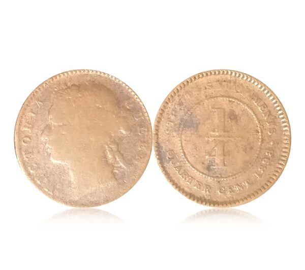 1898 Quarter Cents Straits Settlements Victoria Queen