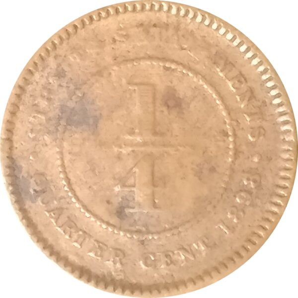1898 Quarter Cents Straits Settlements Victoria Queen R