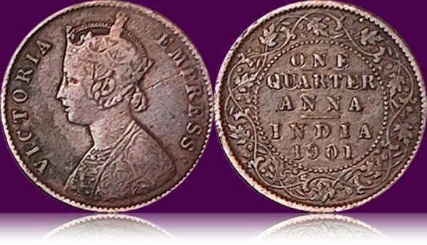 1901 Quarter Anna Queen Victoria Empress