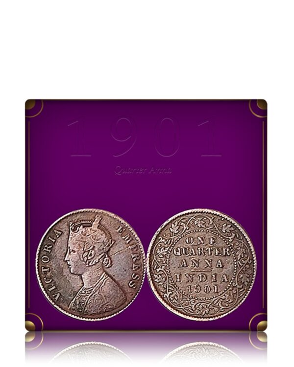 1901 Quarter Anna Queen Victoria Empress Coin