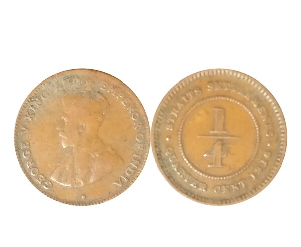 1916 1/4 cents Straits settlements King George V