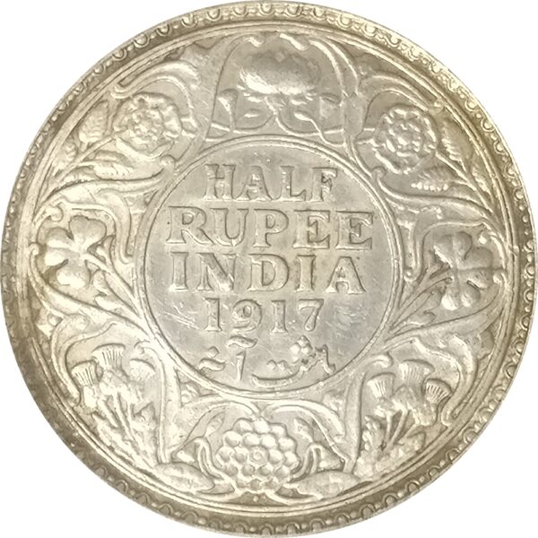 1917 Half Rupee King George V Bombay Mint R