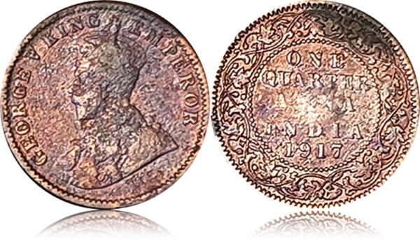 1917 Quarter Anna Coin AUNC