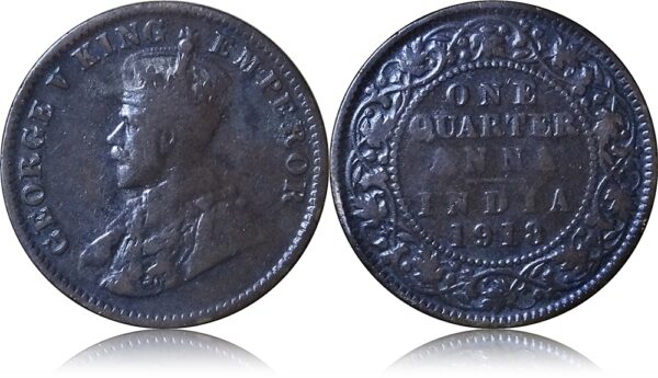 1918 Quarter Anna Coin King George V